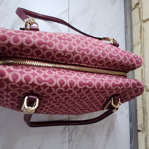 Coach Madison Madeline Op Art Needle Point Satchel Handbag Purse - Picture 6 of 16